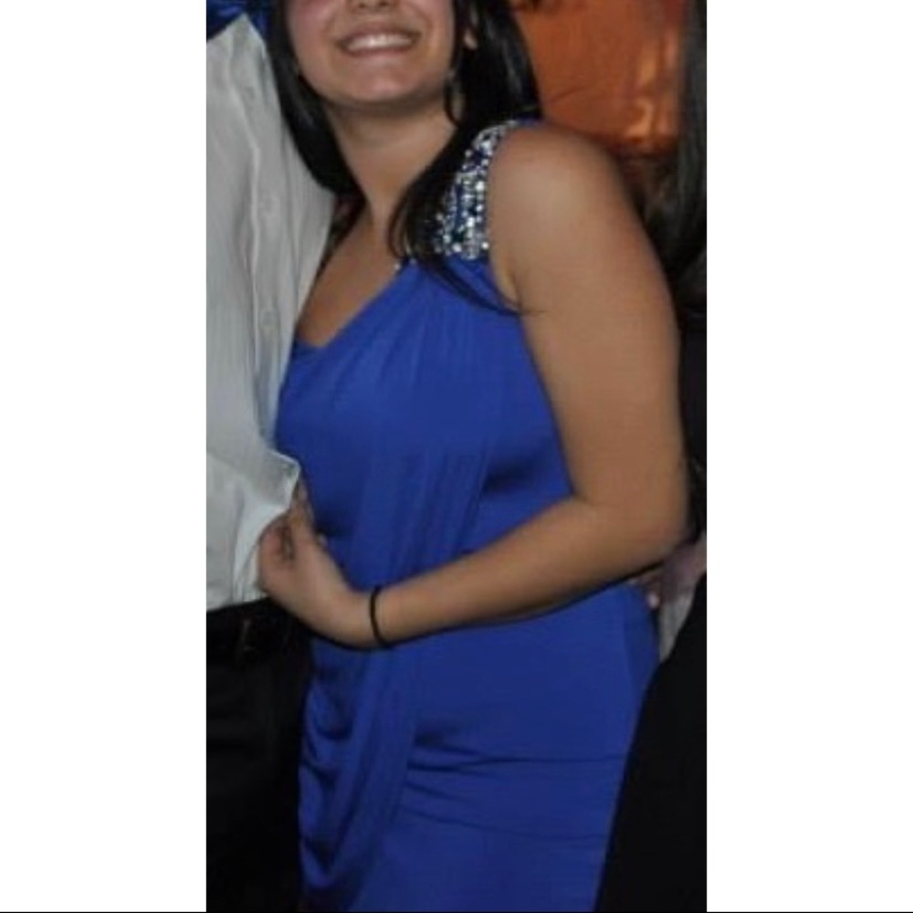 Blue sequin dress